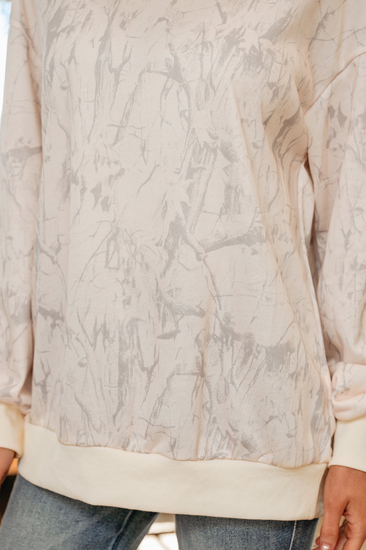 Pink Camo Mock Neck Baggy Sweatshirt