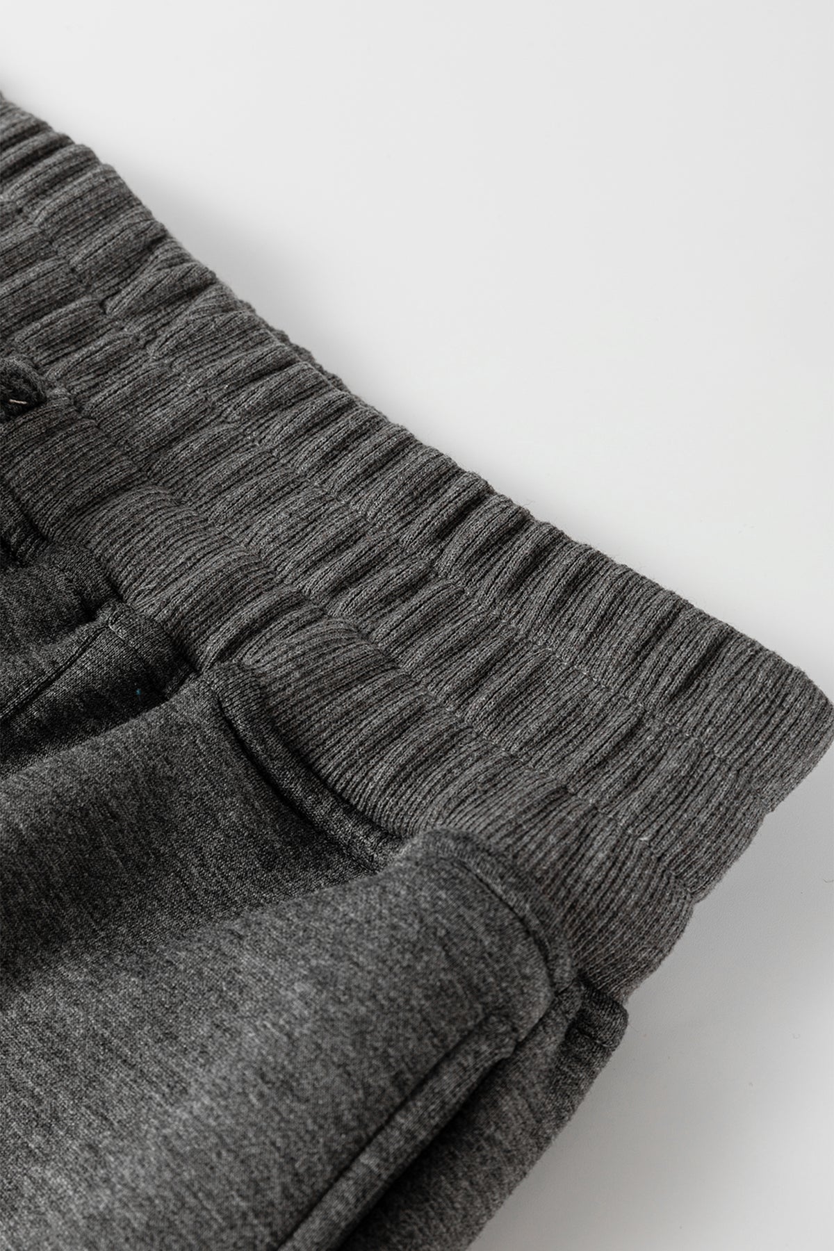 Medium Grey Collared V Neck Pullover Sweatshirt Sweatpants Set